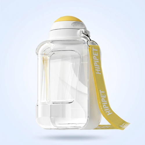 NovaSip portable dog water bottle, white, 1500ml, one-touch dispenser